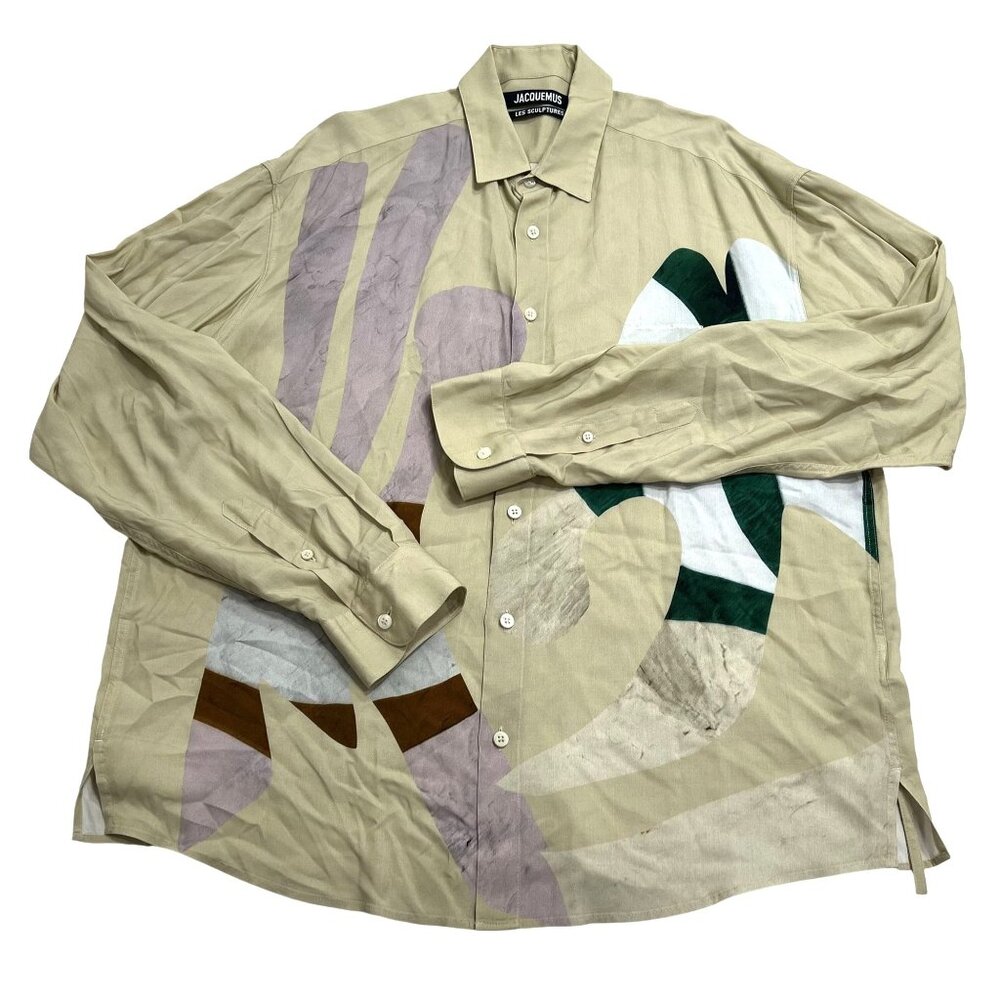 Jacquemus Les Sculptures La Chemis Simon Shirt in Print baigneuses beige